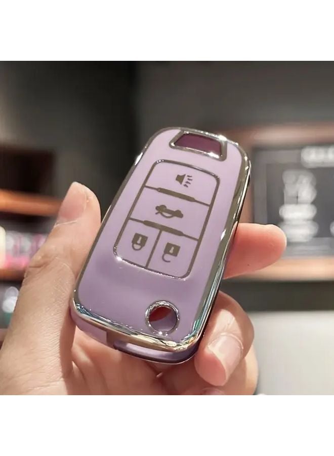 Gray Key Fob Cover For Chevrolet Impala Camaro Cruze Equinox Malibu Sonic GMC Terrain Buick Regal Verano 4 Buttons - Image 1